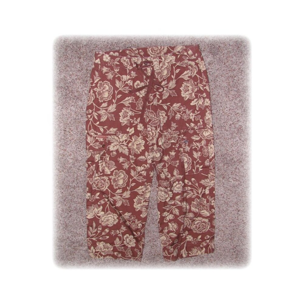 Ralph Lauren Cropped Capri Pant Size 0 Brown Hawaiian Print New Without Tags